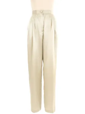 Champagne Satin High Rise Trousers