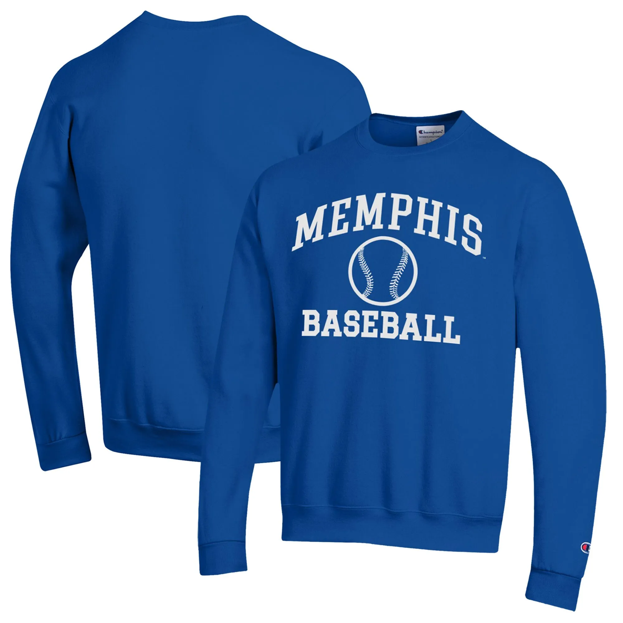 Champion  Memphis Tigers Royal Icon Baseball Powerblend Pullover Sweatshirt