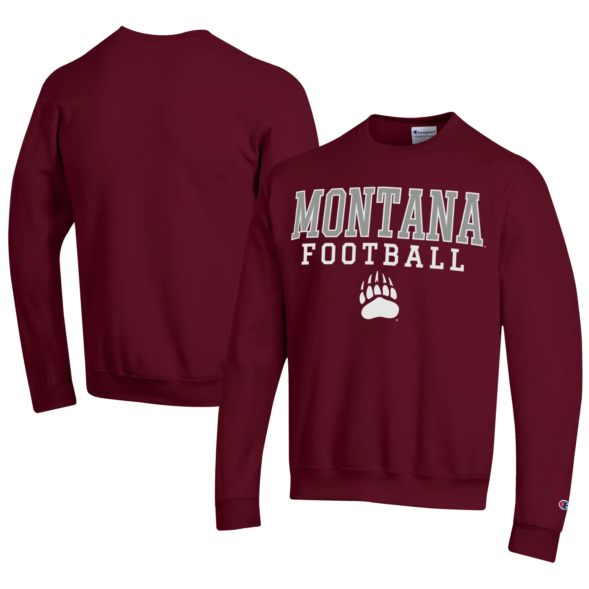 Champion  Montana Grizzlies Maroon Football Powerblend Pullover Sweatshirt