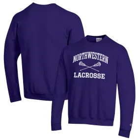 Champion Northwestern Wildcats Purple Lacrosse Icon Powerblend Pullover Sweatshirt