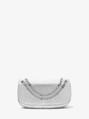 Christie Metallic Lizard Embossed Leather Envelope Bag