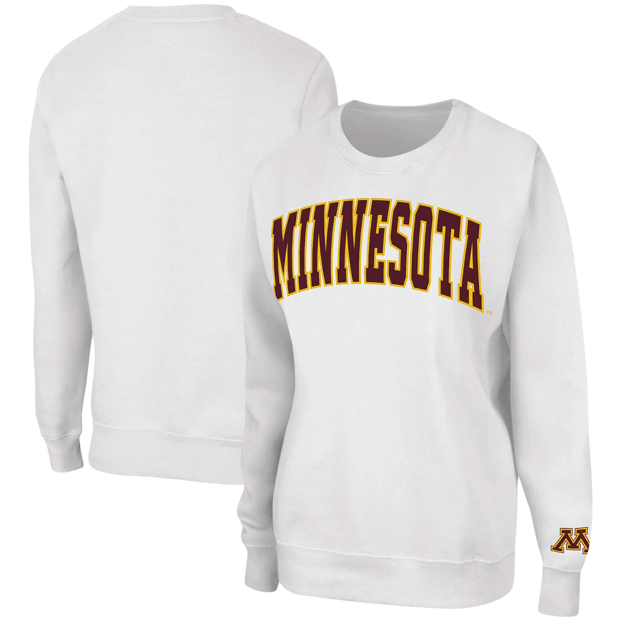 Colosseum Minnesota Golden Gophers Women's White Campanile Pullover Sweatshirt