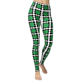 Cool Shamrock Pattern Yoga Leggings