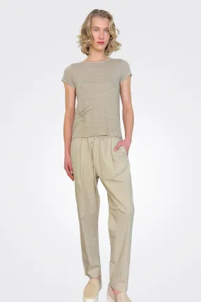 Cotton Stretch Waist Trousers - Pearl Grey