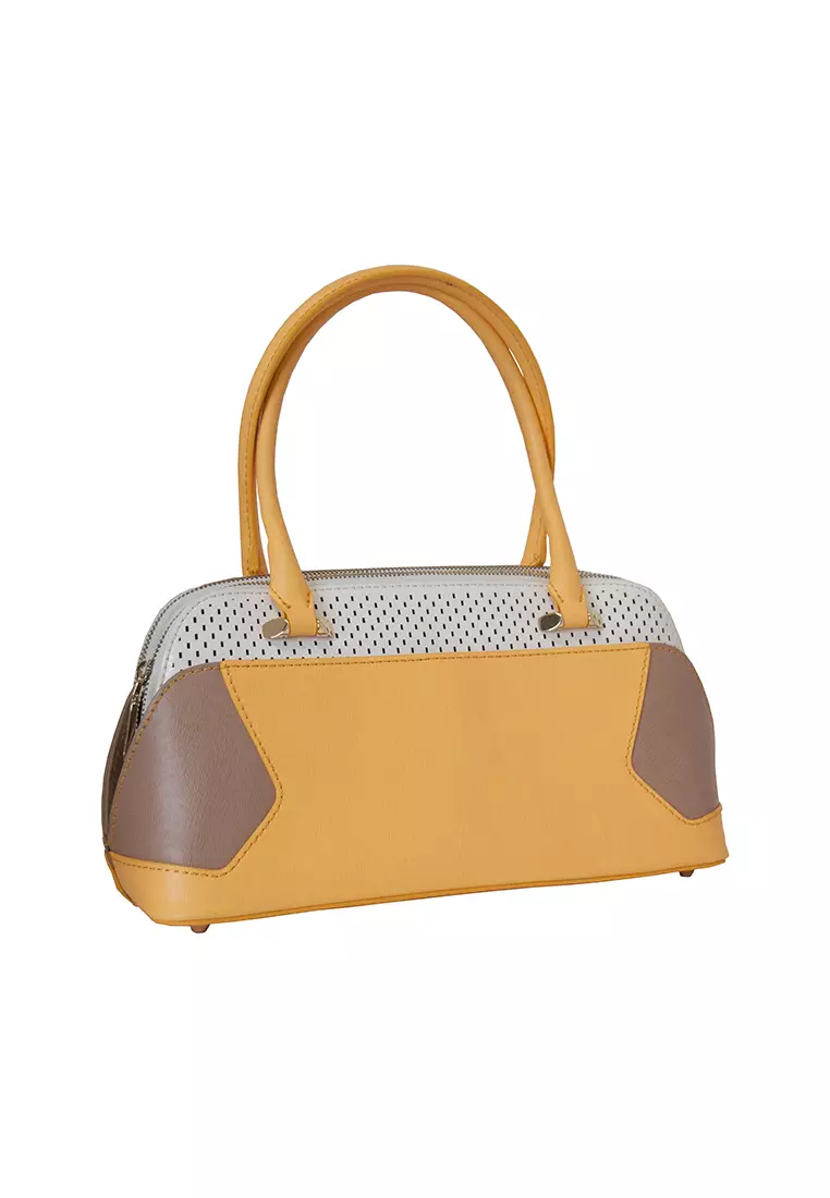 Cromia [Made in Italy] Cromia Handbag (GIALLO/BIANCO/SABBIA)