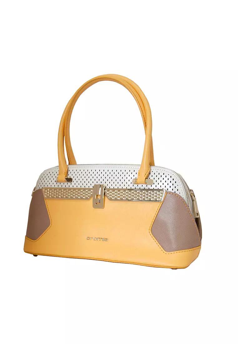 Cromia [Made in Italy] Cromia Handbag (GIALLO/BIANCO/SABBIA)