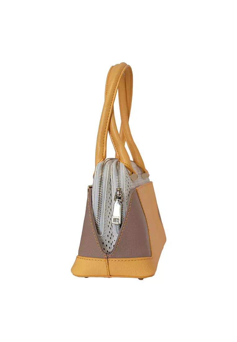 Cromia [Made in Italy] Cromia Handbag (GIALLO/BIANCO/SABBIA)