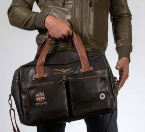 Dark brown royal air force dahl leather bag