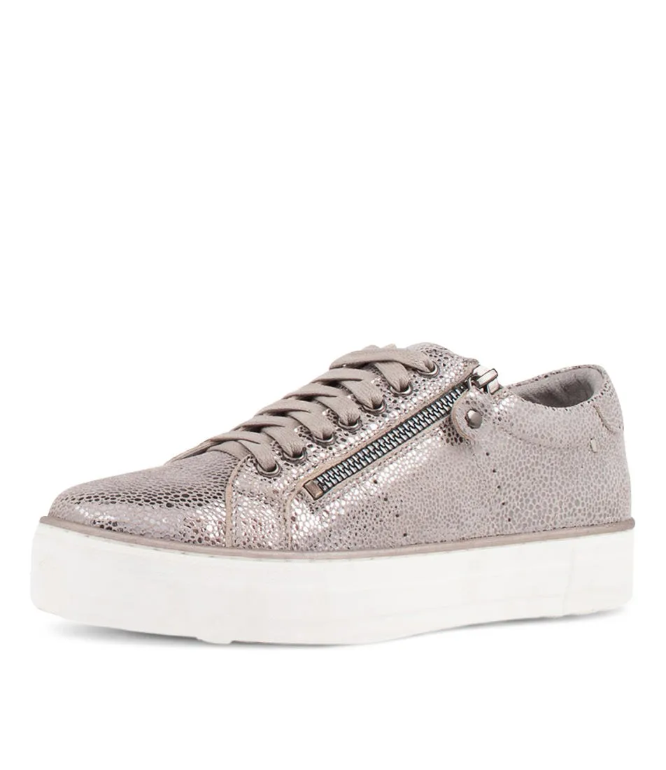 DJANGO & JULIETTE Froggy Pewter Speckle Leather Sneakers