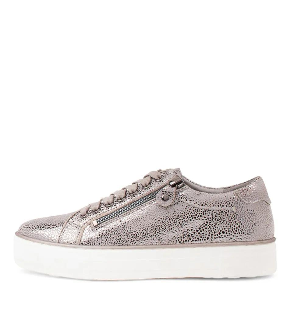 DJANGO & JULIETTE Froggy Pewter Speckle Leather Sneakers