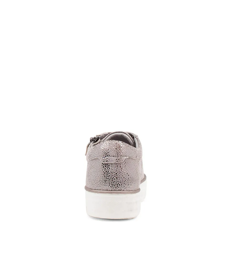 DJANGO & JULIETTE Froggy Pewter Speckle Leather Sneakers