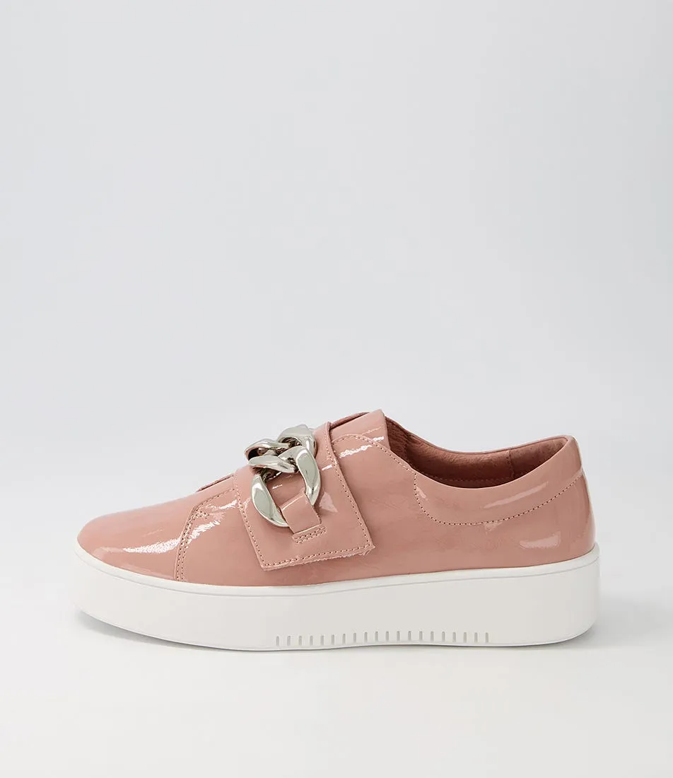 DJANGO & JULIETTE Layan Mushroom White Patent Leather Sneakers