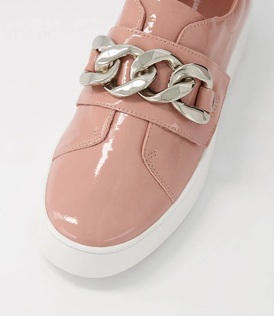 DJANGO & JULIETTE Layan Mushroom White Patent Leather Sneakers