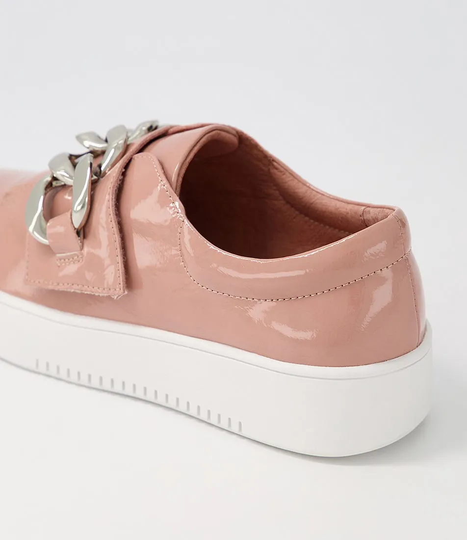 DJANGO & JULIETTE Layan Mushroom White Patent Leather Sneakers