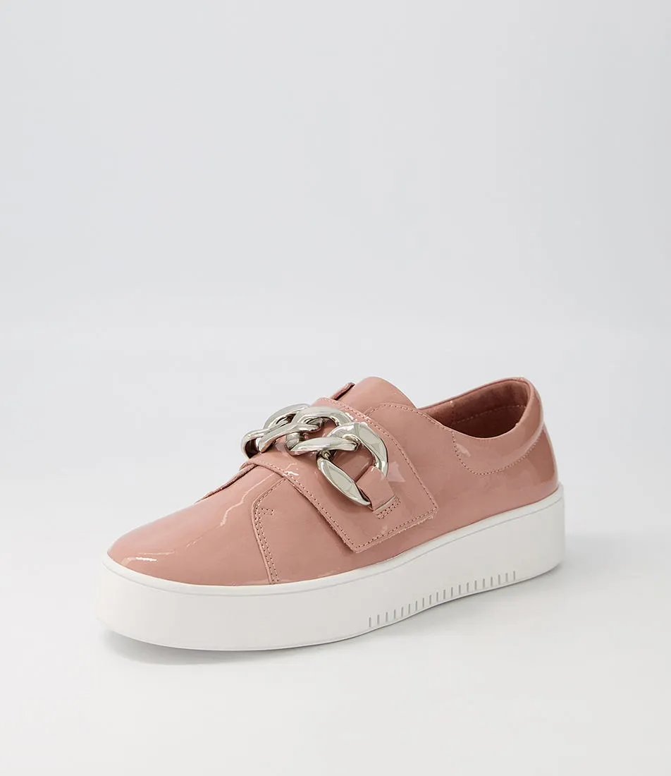 DJANGO & JULIETTE Layan Mushroom White Patent Leather Sneakers