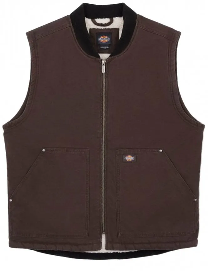 Duck Canvas Vest - Stone Wash Dark Brown