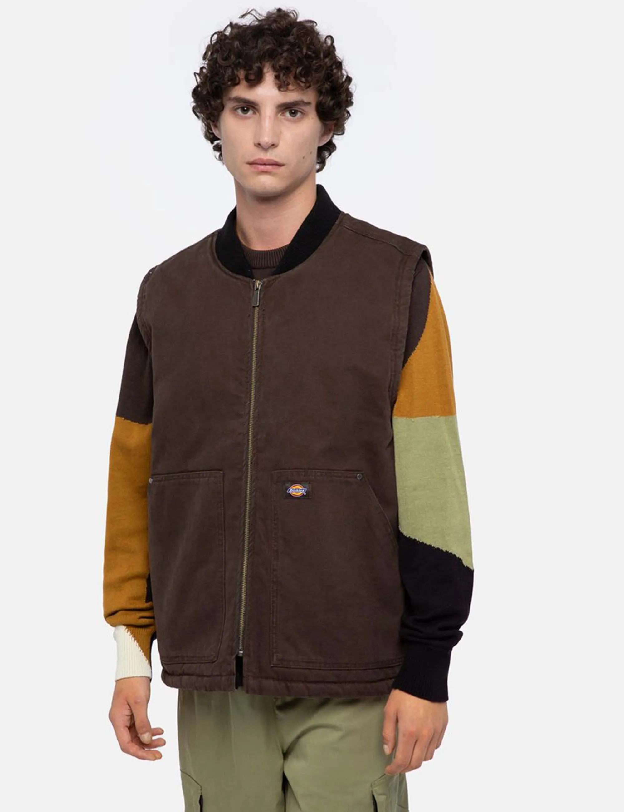 Duck Canvas Vest - Stone Wash Dark Brown