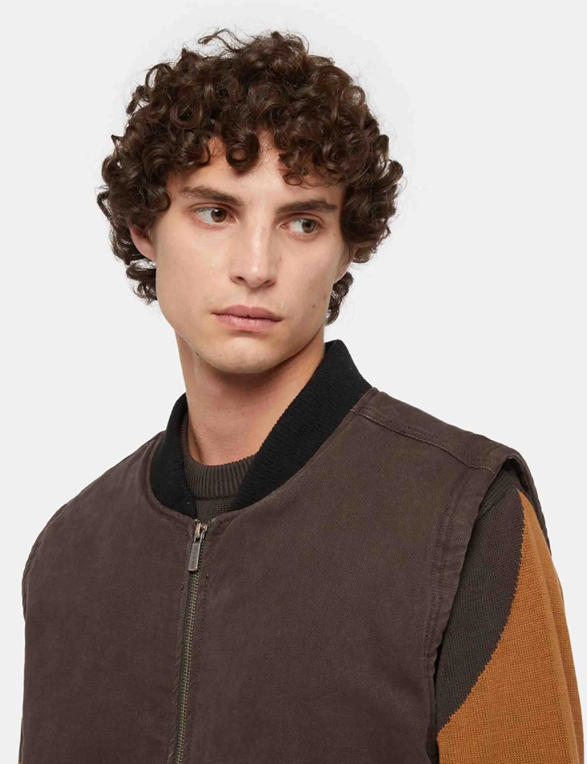 Duck Canvas Vest - Stone Wash Dark Brown