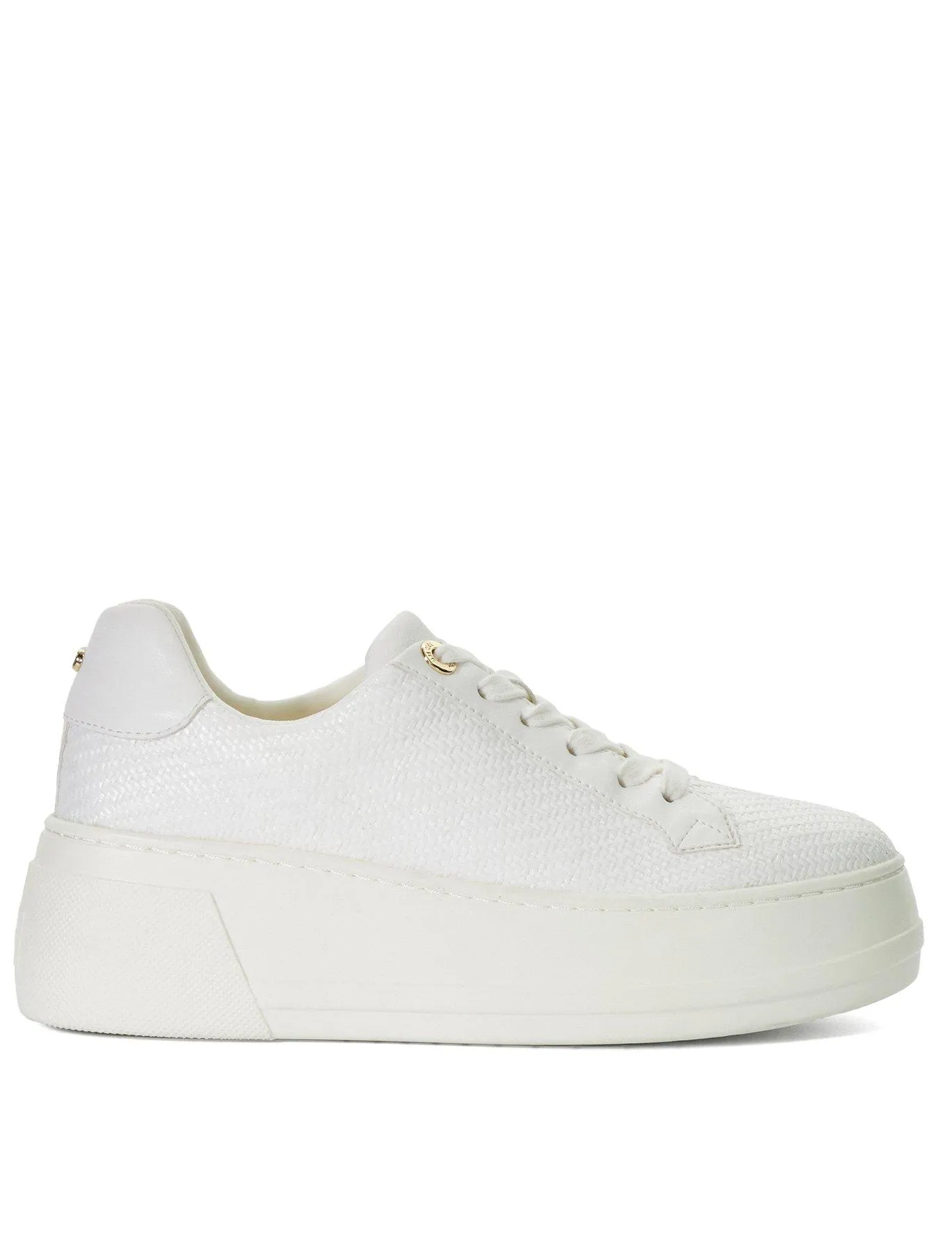 Dune London Episode Lace-Up Flatform Trainers - White