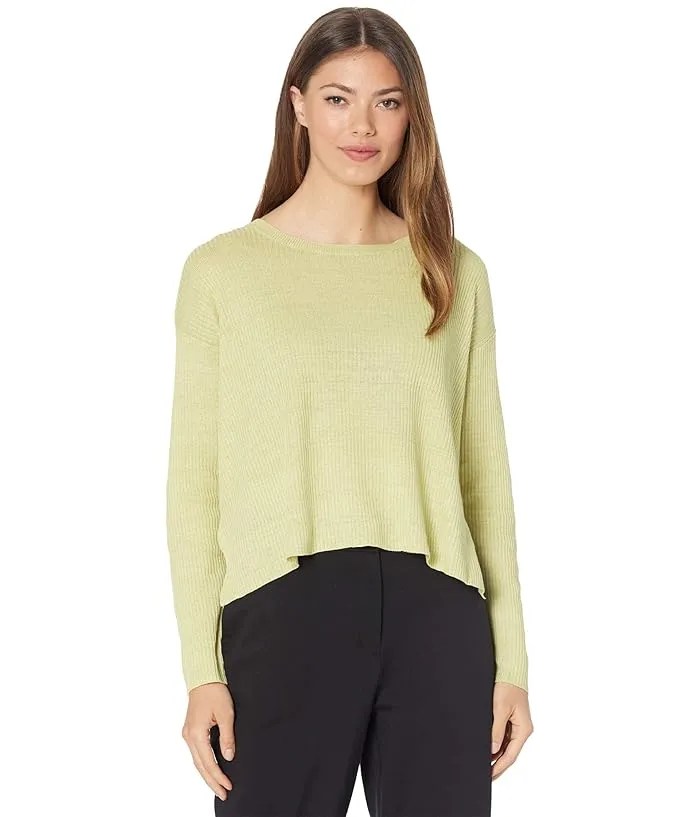 Eileen Fisher Organic Linen Delave Round Neck Pullover Women's