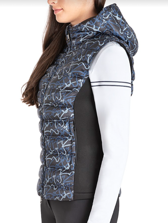 Equiline Blue all over ladies padded vest