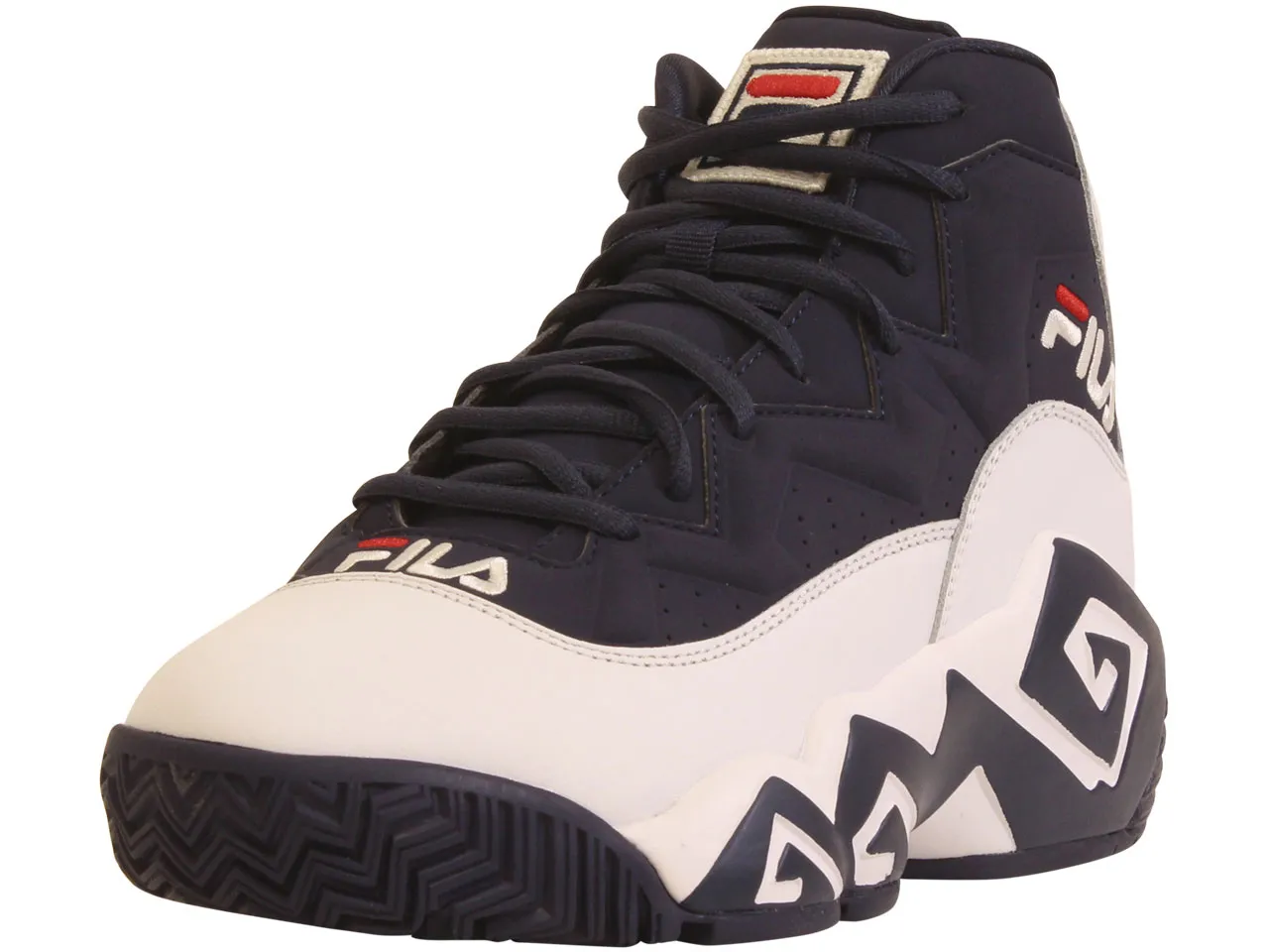 Fila Men's MB Sneakers High Top White/Navy/Red Sz: 11 1BM00511