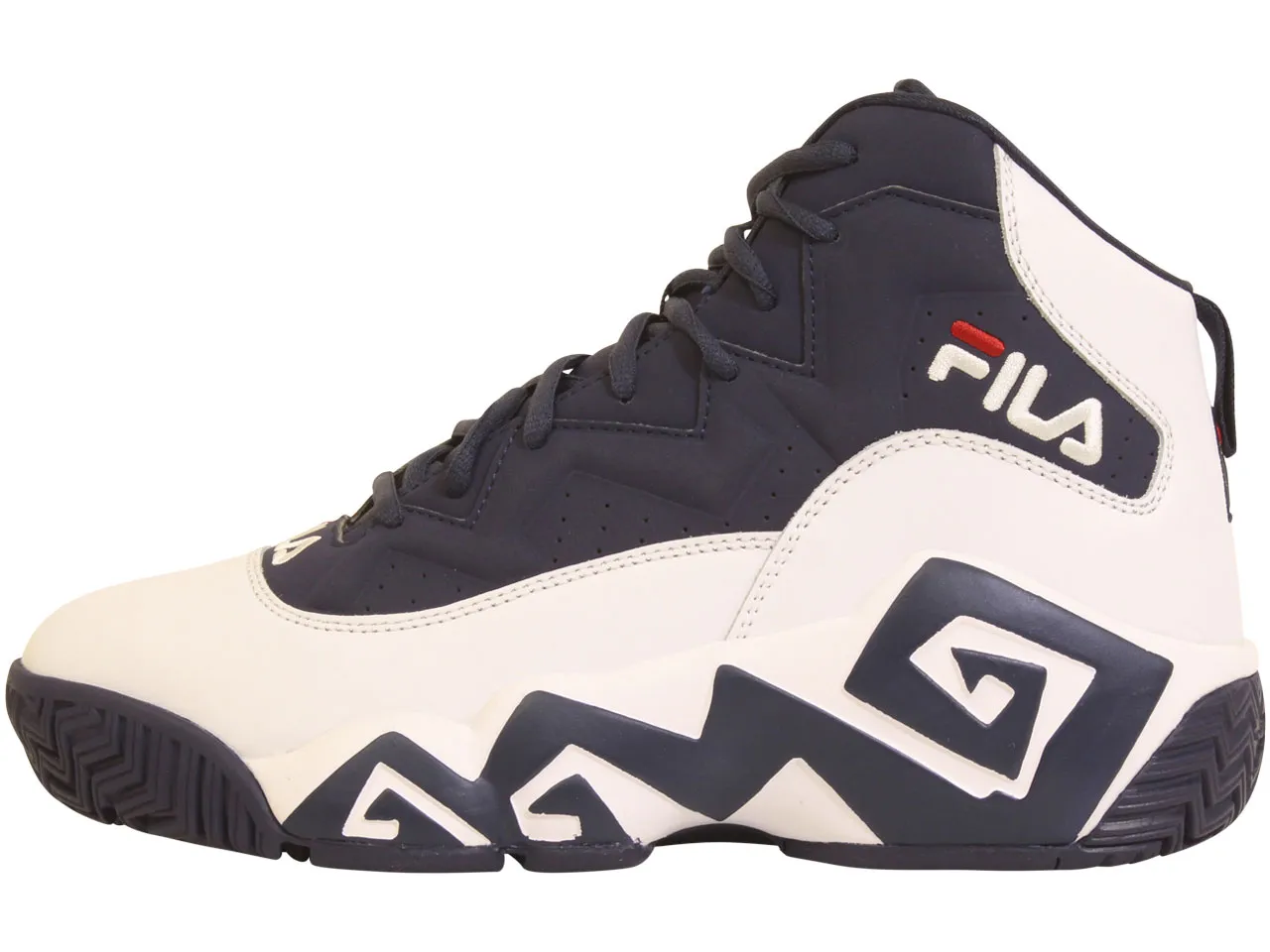 Fila Men's MB Sneakers High Top White/Navy/Red Sz: 11 1BM00511