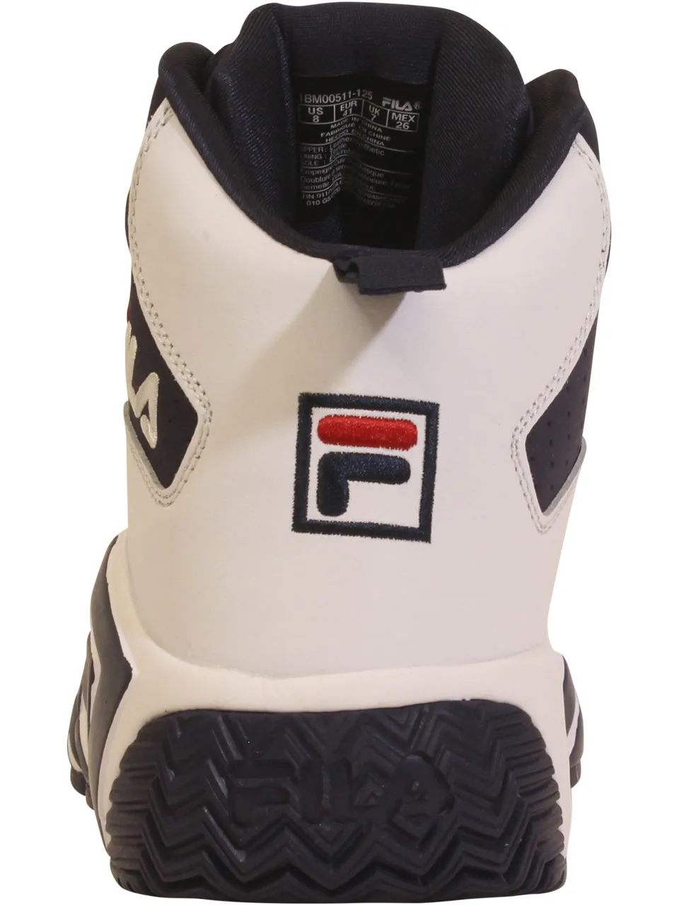 Fila Men's MB Sneakers High Top White/Navy/Red Sz: 11 1BM00511