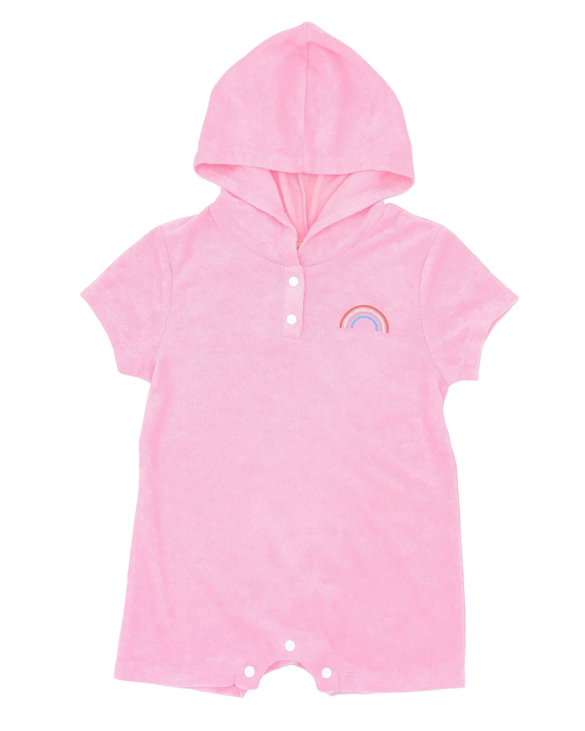 Finn Hooded Romper - Fairy Tale Pink