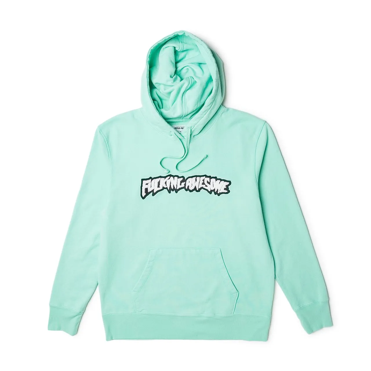 fucking awesome garment dyed chenille logo hoodie (seafoam)