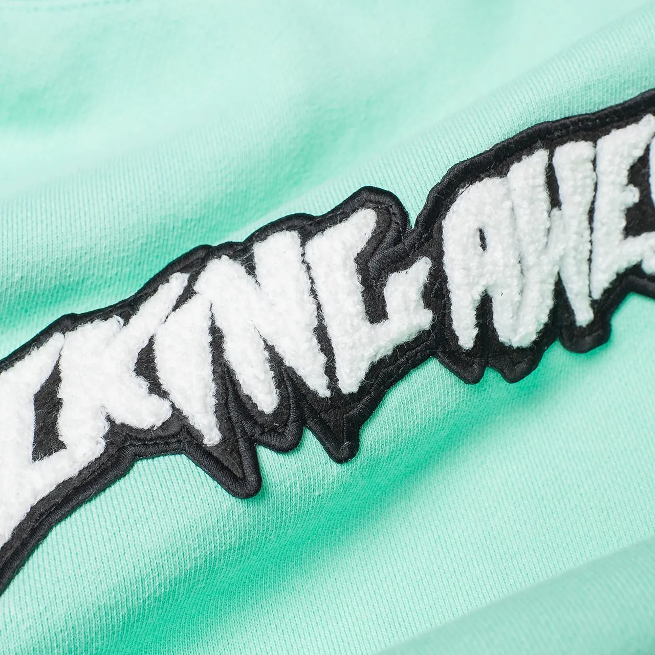 fucking awesome garment dyed chenille logo hoodie (seafoam)