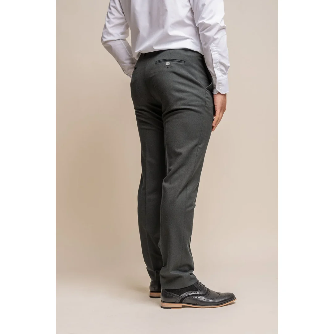 Furious - Men's Dark Olive Formal Trousers