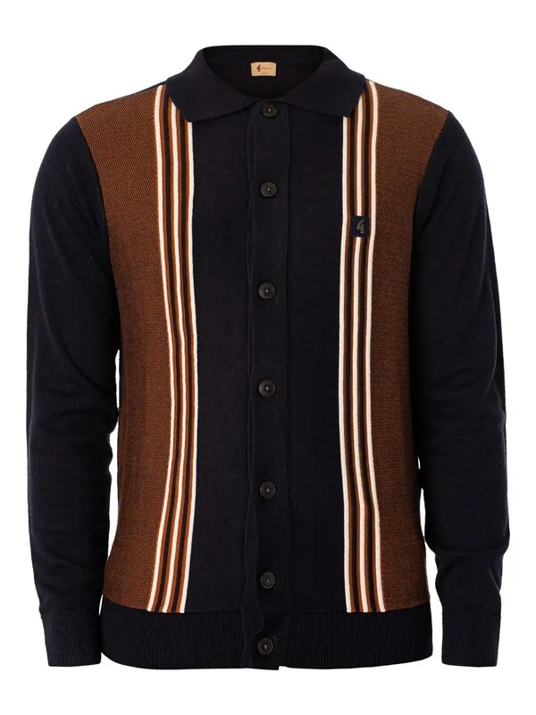 Gabicci Hanson Longsleeved Polo Shirt - Navy