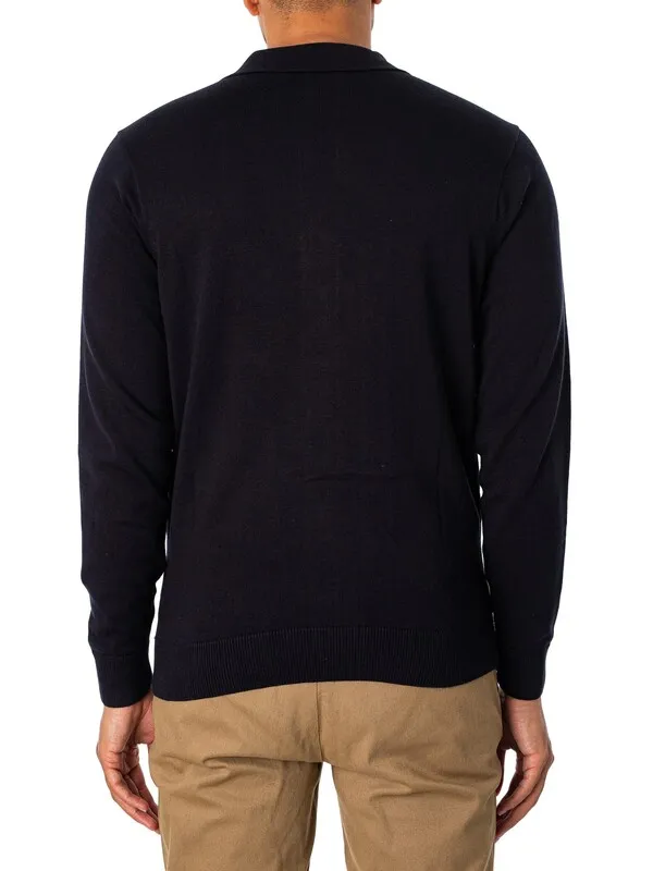 Gabicci Hanson Longsleeved Polo Shirt - Navy