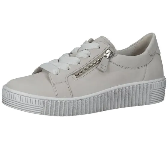 GABOR scarpe da donna in vera pelle con cerniera, eleganti sneakers basse 83.334.02 grigio