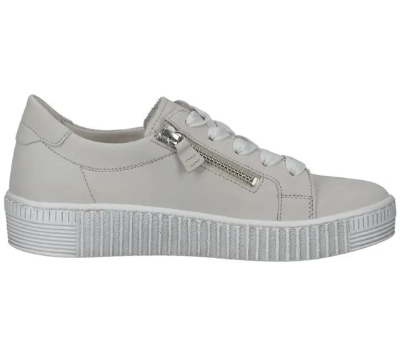 GABOR scarpe da donna in vera pelle con cerniera, eleganti sneakers basse 83.334.02 grigio