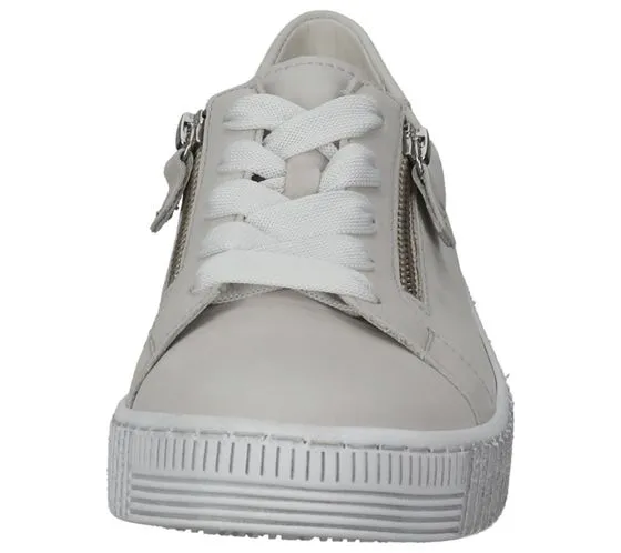 GABOR scarpe da donna in vera pelle con cerniera, eleganti sneakers basse 83.334.02 grigio