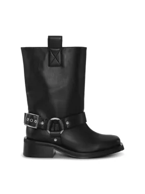 GANNI   Biker Tubular Mid Shaft Boot / Black