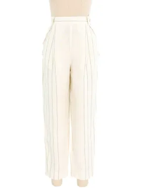 Gianni Versace Linen Pinstripe Trousers