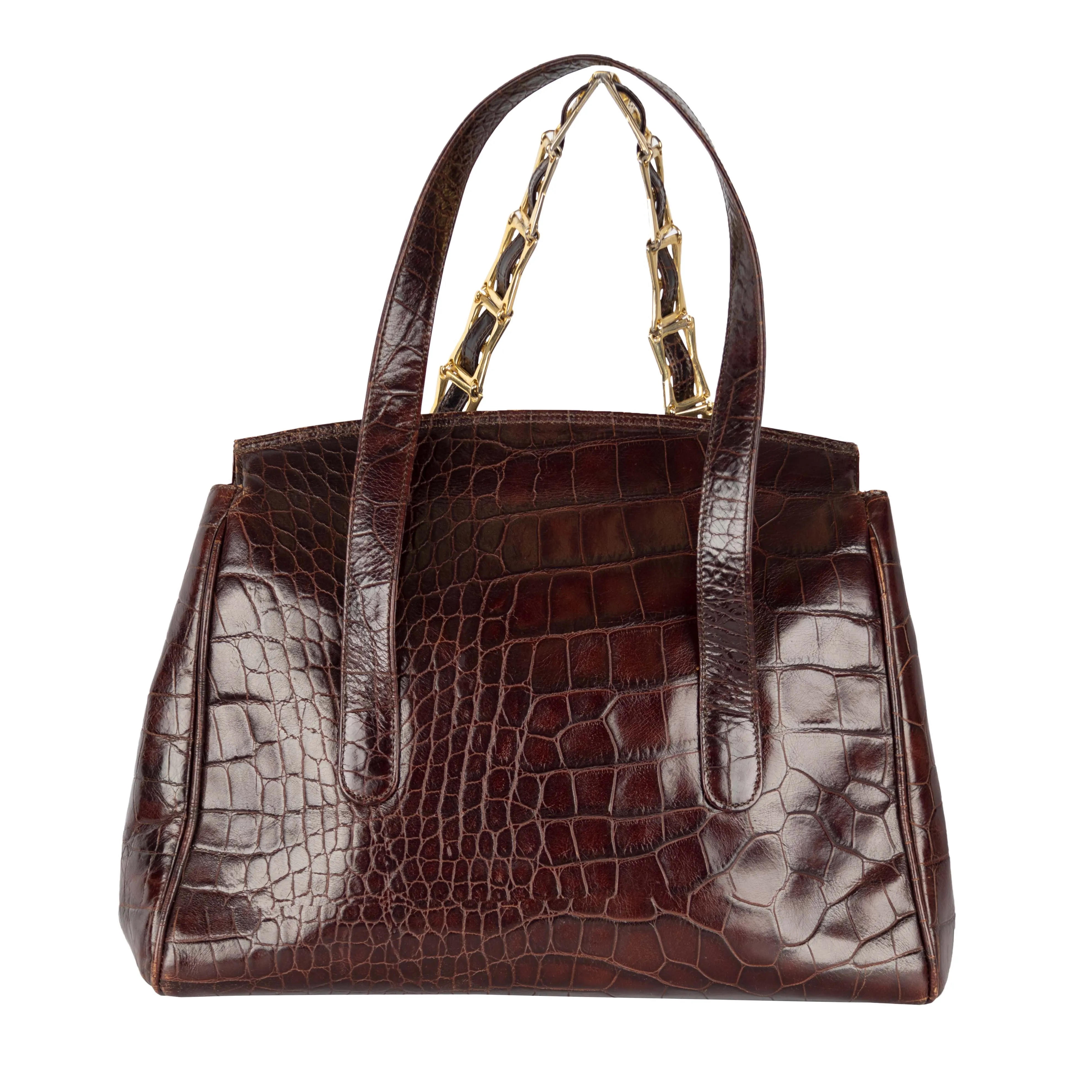 Gianni Versace Vintage Crocodile Embossed Handbag - '90s