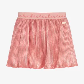 Girls Pink Metallic Skirt