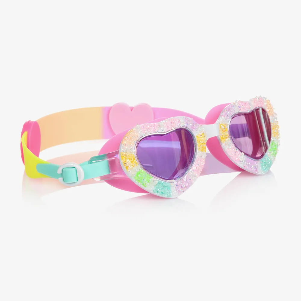 Girls Rainbow Heart Swimming Goggles