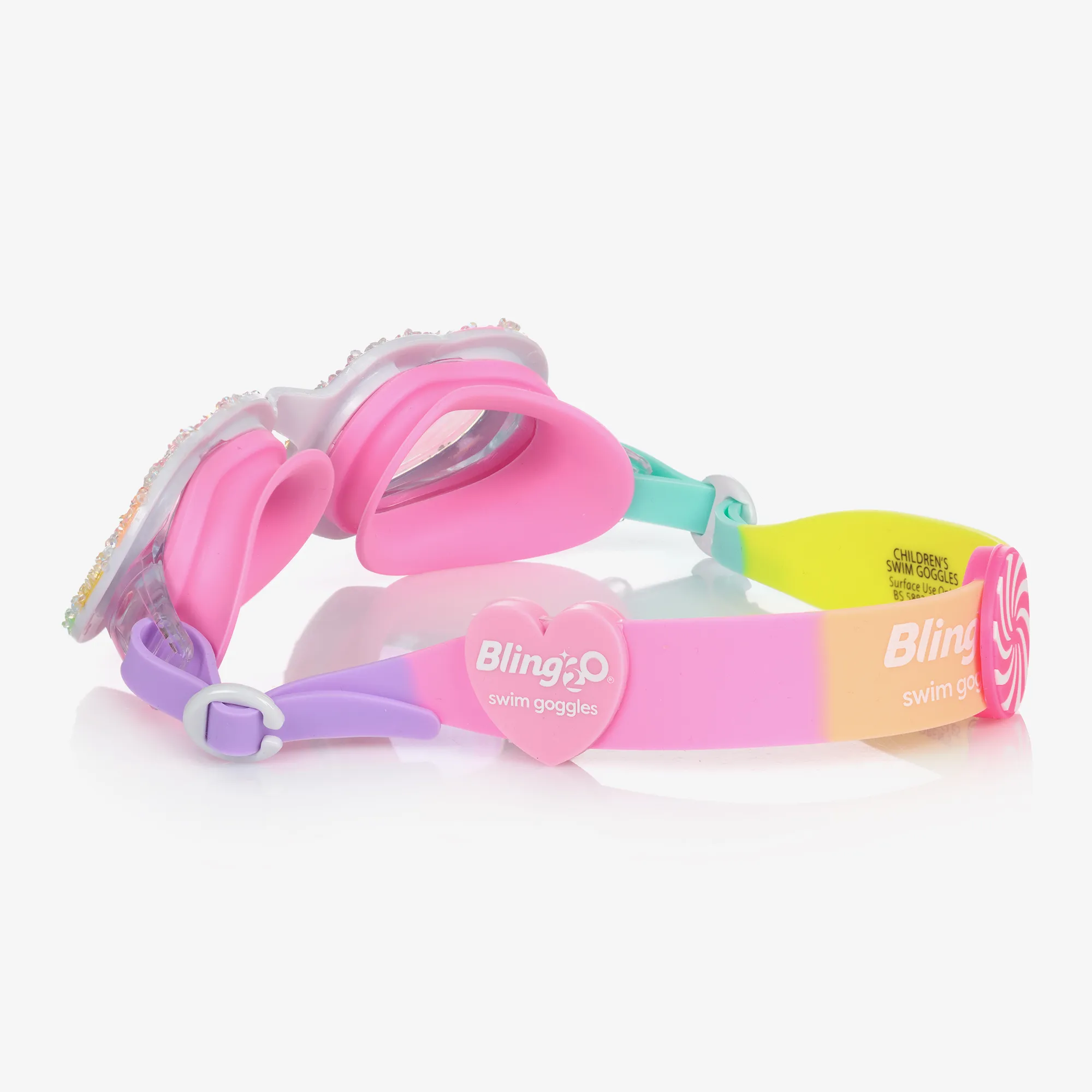 Girls Rainbow Heart Swimming Goggles