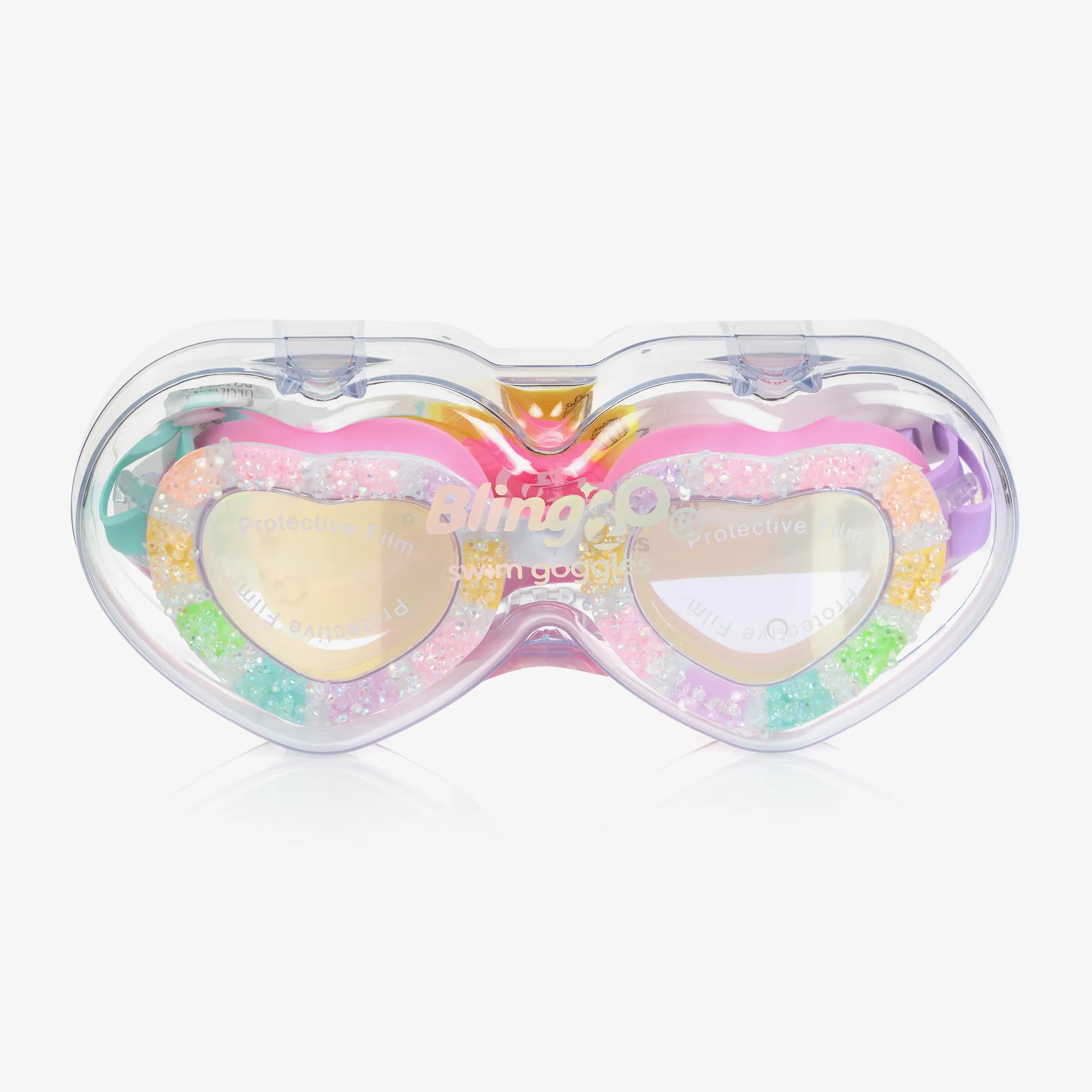 Girls Rainbow Heart Swimming Goggles