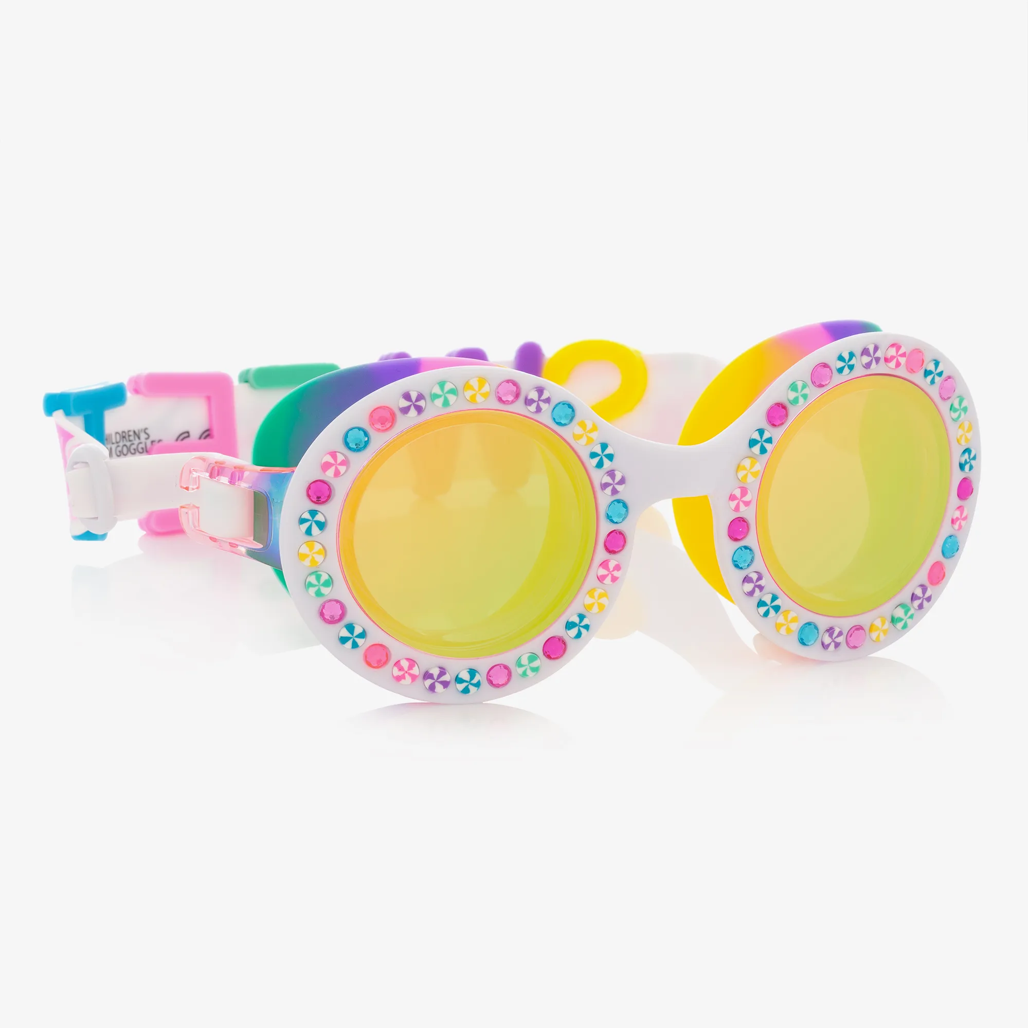 Girls White Candy Swimming Goggles