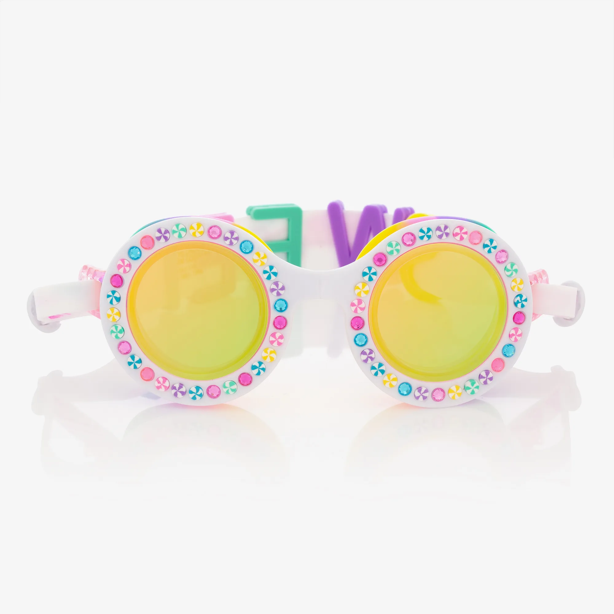 Girls White Candy Swimming Goggles