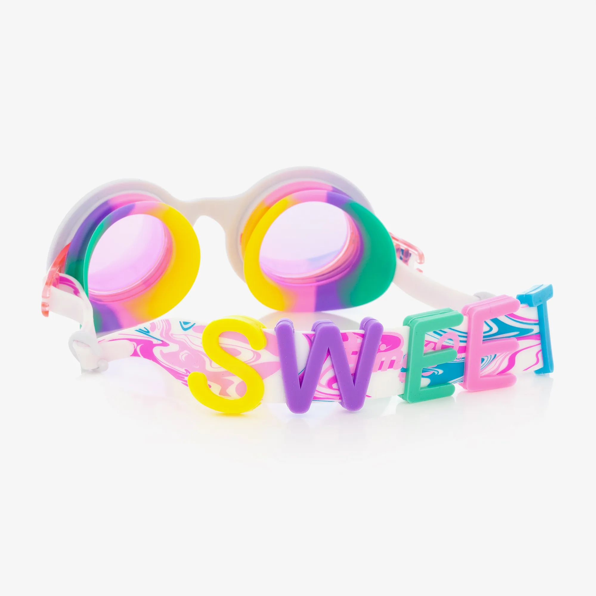 Girls White Candy Swimming Goggles