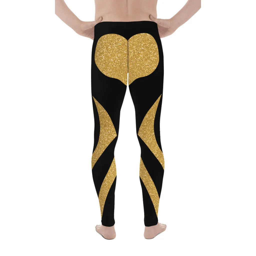 Gold Heart Shaped Men's Leggings