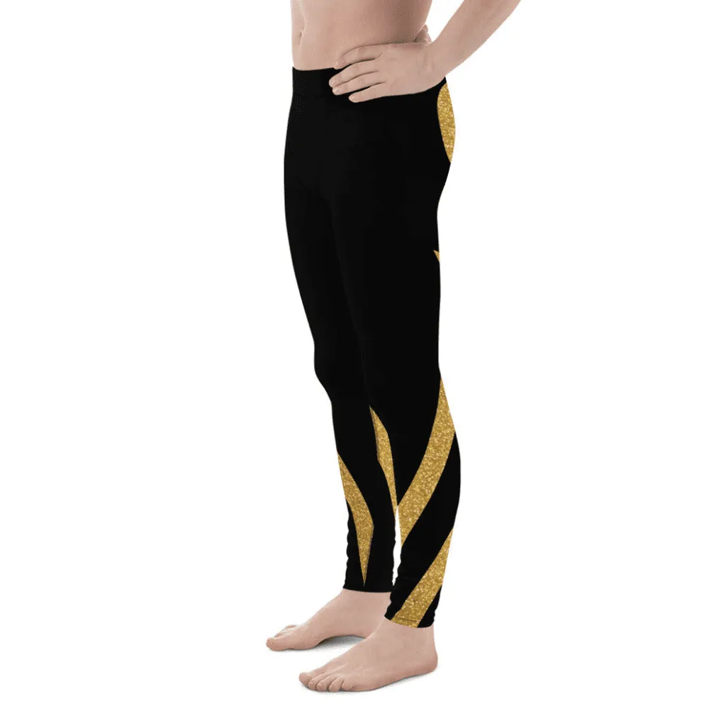 Gold Heart Shaped Men's Leggings