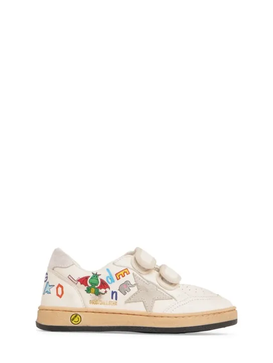 Golden Goose   Ballstar print strap leather sneakers 